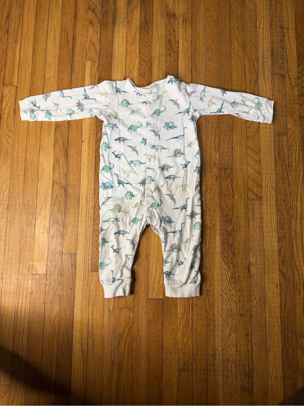 Next 1.5-2 years White Dino-Print One-Piece Sleeper